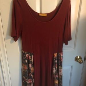 Sustainable bamboo and microsuede floral dress